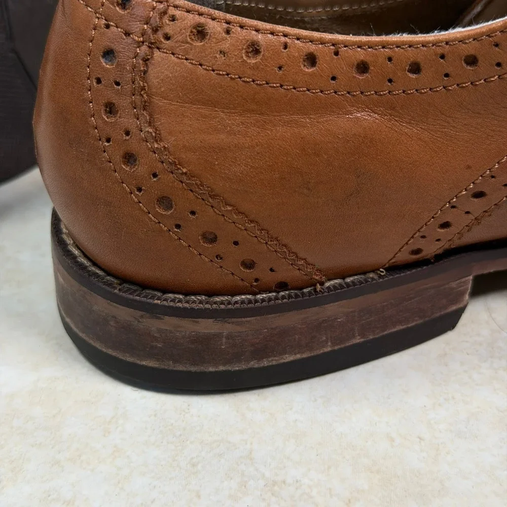 Florsheim Wingtip Oxford Mens 10 D Brown Leather Brogue Dress Shoes 11737-257